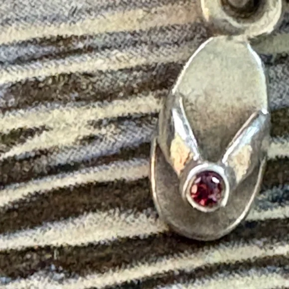 Authentic Retired Pandora Flip Flop Dangle Charm - Sterling Silver & Purple CZ - Picture 4 of 7